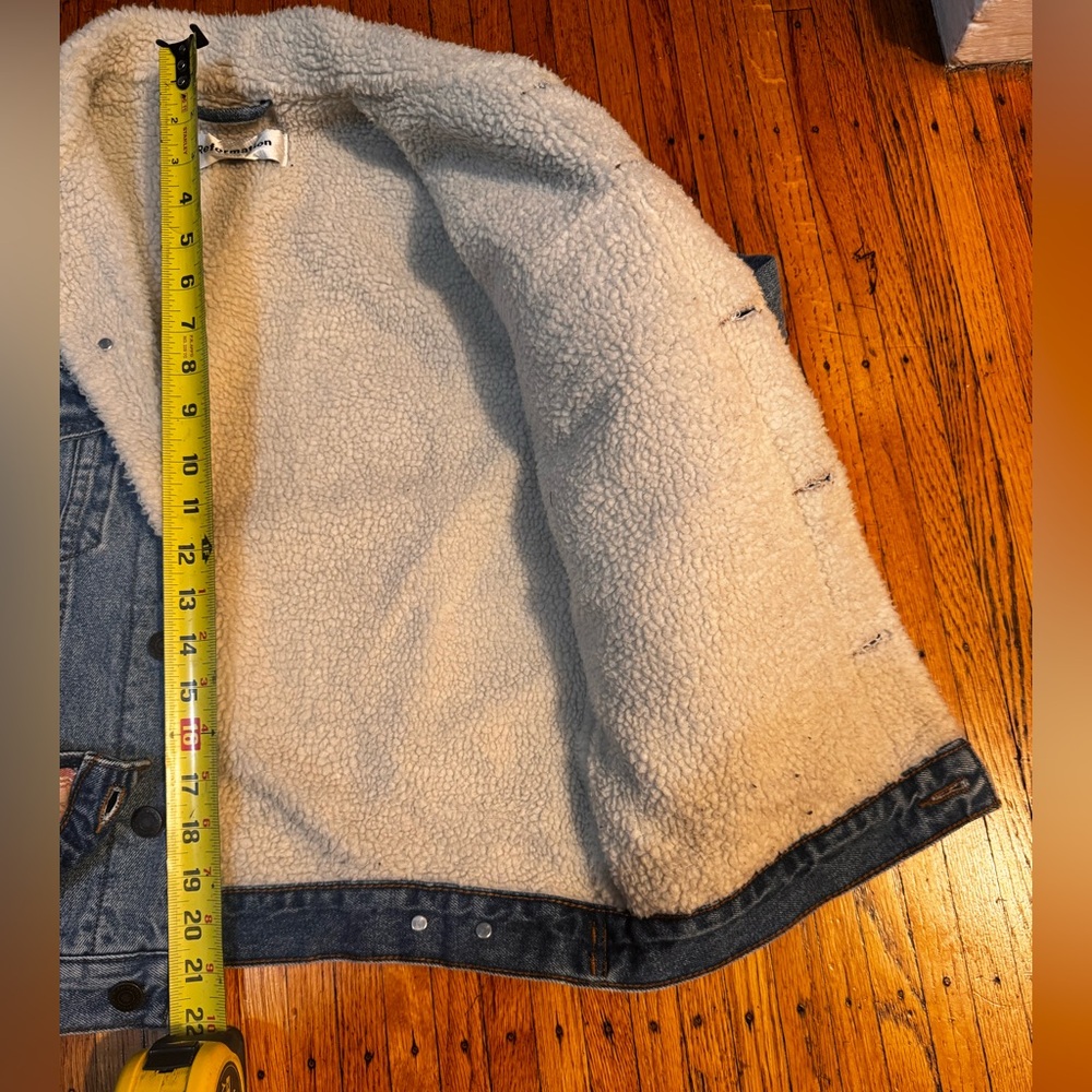 Reformation denim with Cream Sherpa lining Jacket